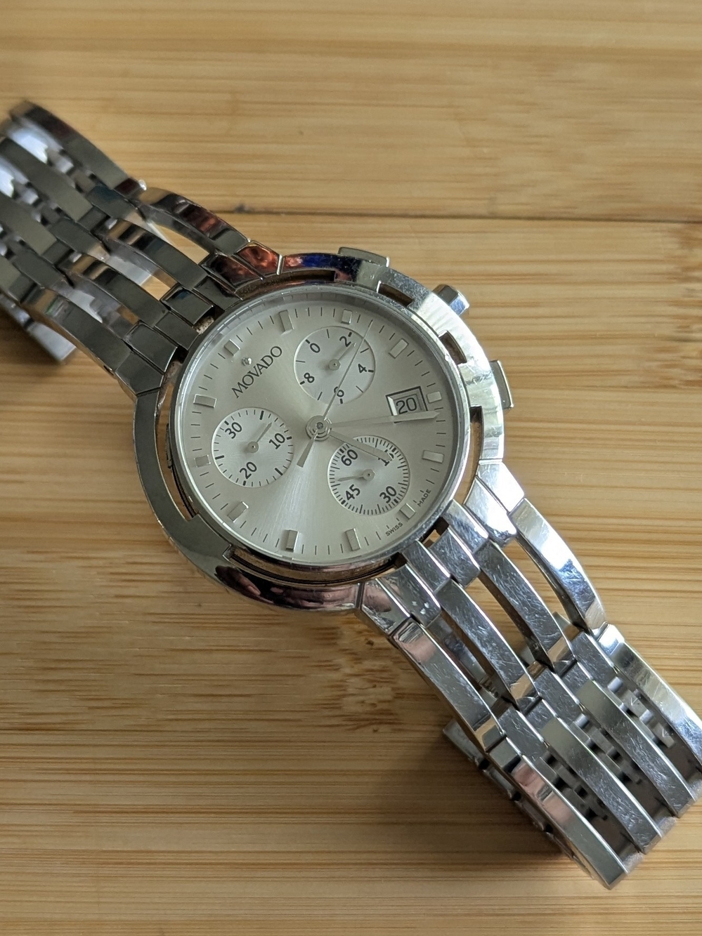 Movado Men's Silver Chronograph Bracelet Watch - Picture 2 of 16